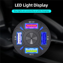 Load image into Gallery viewer, USLION 4 Ports USB Car Charge 48W Quick 7A Mini Fast Charging For iPhone 11 Xiaomi Huawei Mobile Phone Charger Adapter in Car